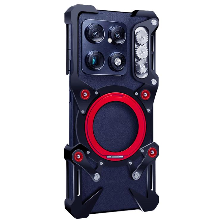 For Motorola Signature 5G Rotating Bracket Hollow Metal Phone Case with Lanyard