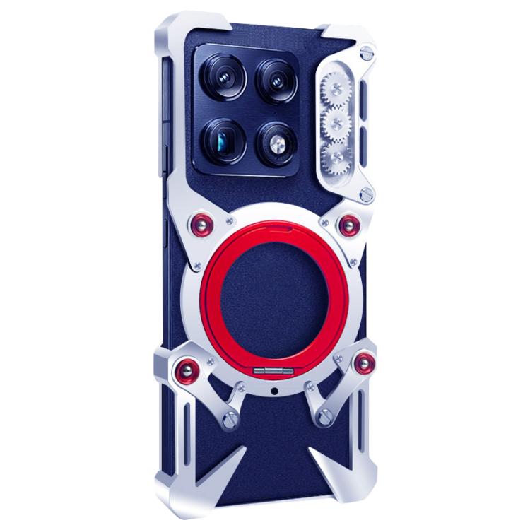 For Motorola Signature 5G Rotating Bracket Hollow Metal Phone Case with Lanyard