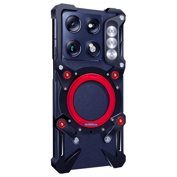 For Motorola Moto X70 Air Pro 5G Rotating Bracket Hollow Metal Phone Case with Lanyard