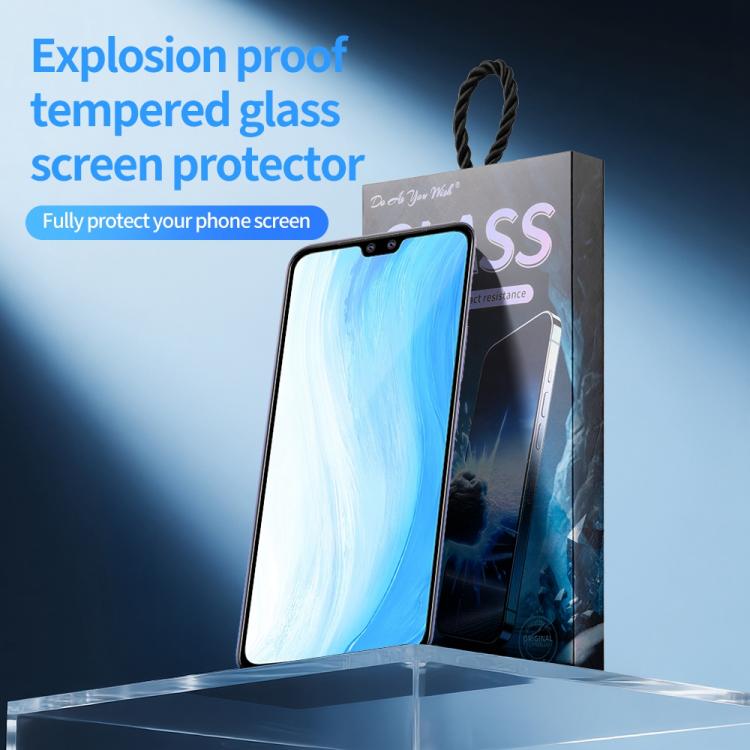 For vivo S7t Do As You Wish Silk Screen Printed HD Tempered Glass Film - Black