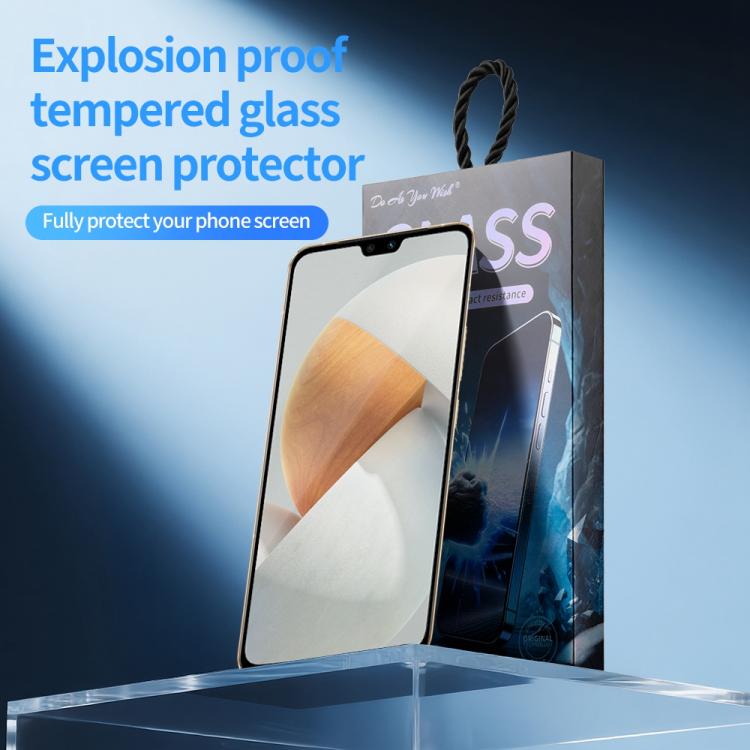 For vivo S12 Do As You Wish Silk Screen Printed HD Tempered Glass Film - Black