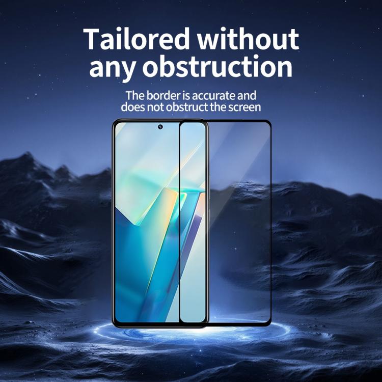 For vivo T2 Do As You Wish Silk Screen Printed HD Tempered Glass Film - Black