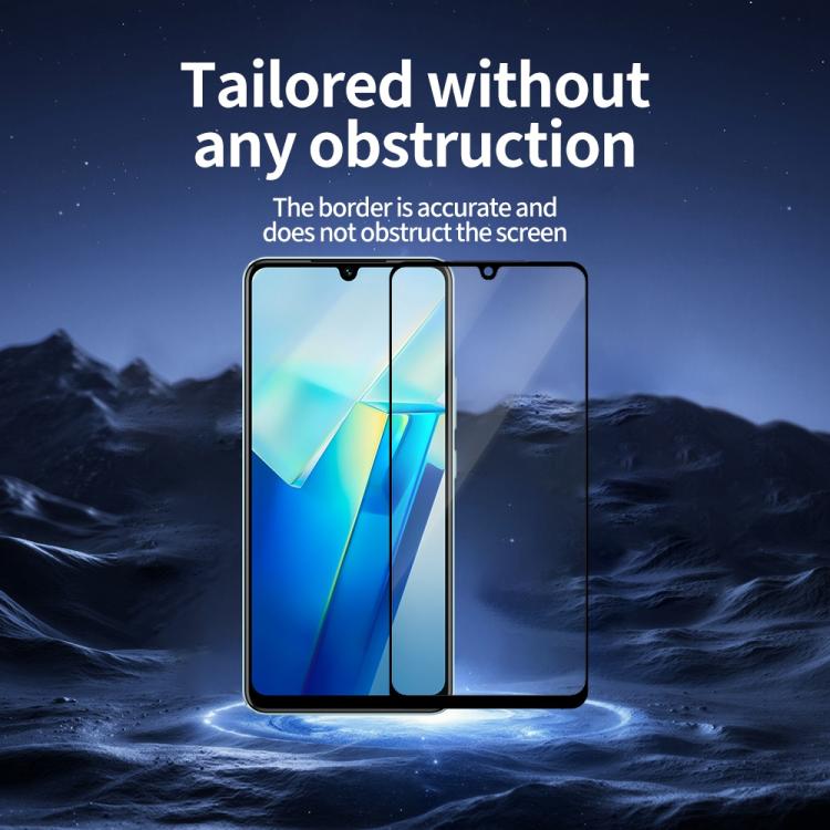 For vivo T2x Do As You Wish Silk Screen Printed HD Tempered Glass Film - Black