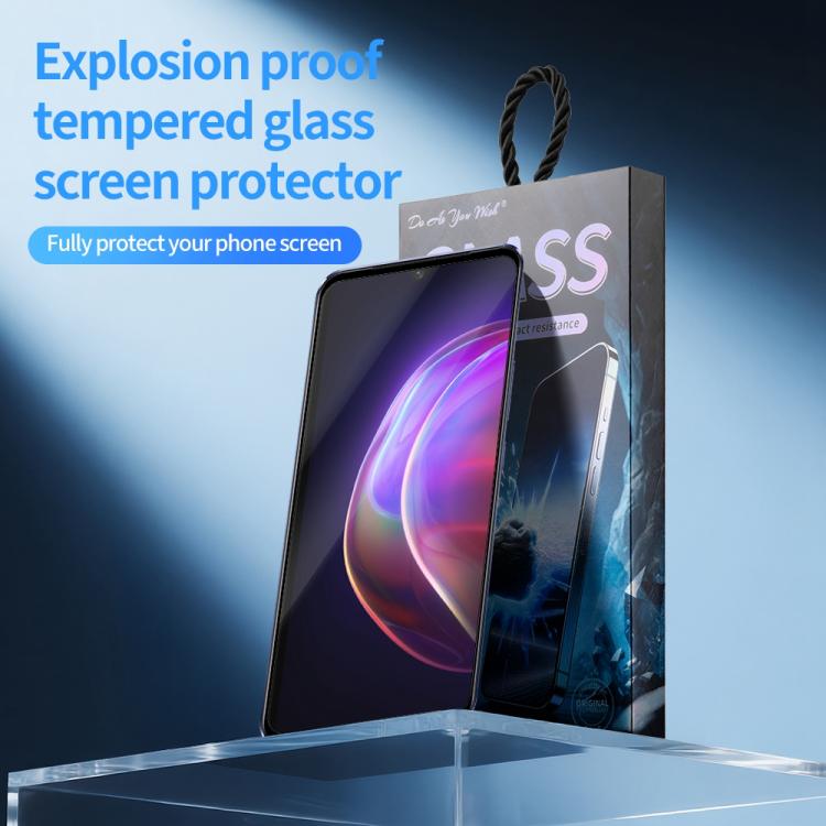 For vivo V21 5G / 4G Do As You Wish Silk Screen Printed HD Tempered Glass Film - Black