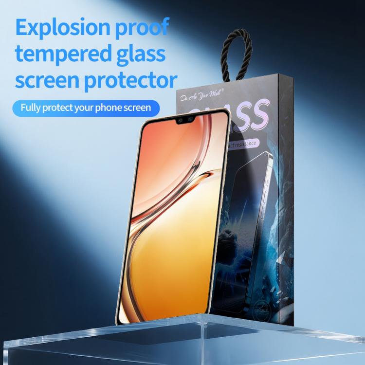 For vivo V23 5G Do As You Wish Silk Screen Printed HD Tempered Glass Film - Black