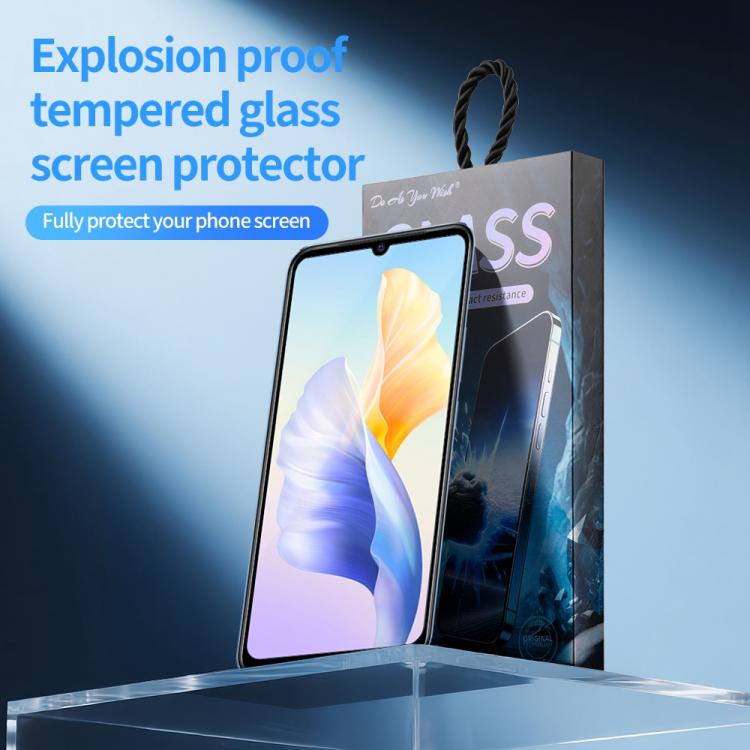 For vivo V23e 5G Do As You Wish Silk Screen Printed HD Tempered Glass Film - Black