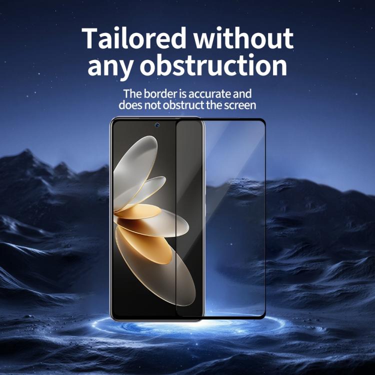 For vivo V27e Do As You Wish Silk Screen Printed HD Tempered Glass Film - Black