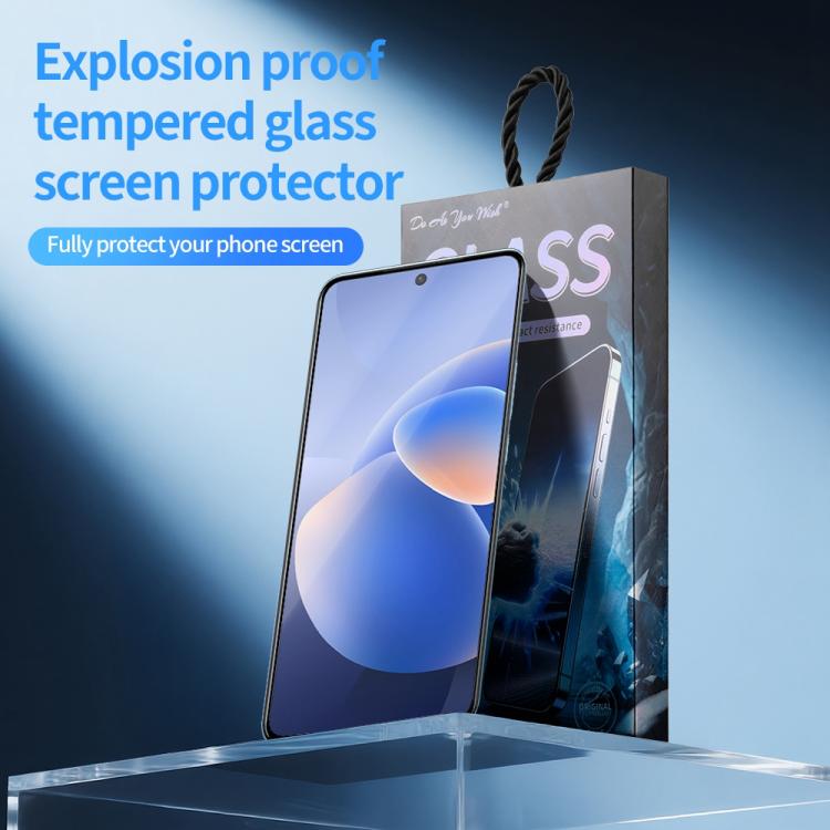 For vivo X60 5G Do As You Wish Silk Screen Printed HD Tempered Glass Film - Black
