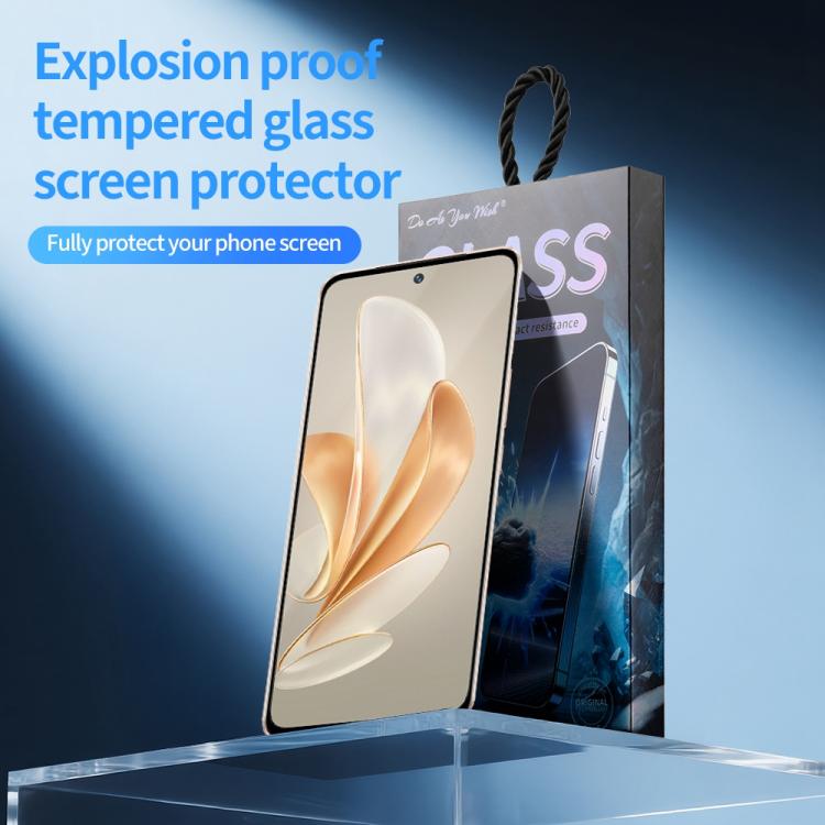 For vivo V29e 5pcs / Pack Do As You Wish Silk Screen Printed HD Tempered Glass Film - Black