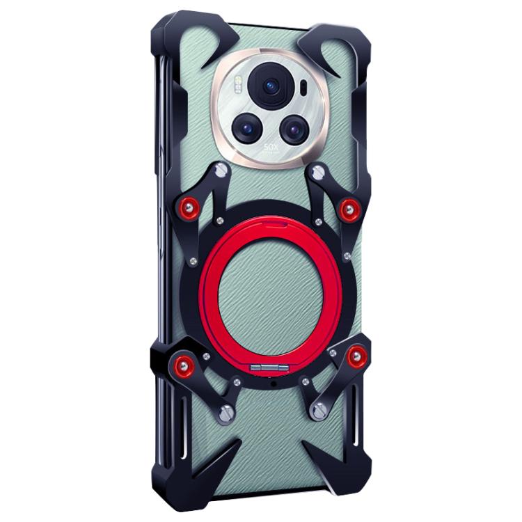 For Honor Magic6 Rotating Bracket Hollow Metal Phone Case with Lanyard