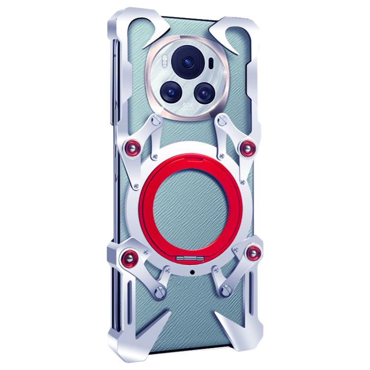 For Honor Magic6 Rotating Bracket Hollow Metal Phone Case with Lanyard