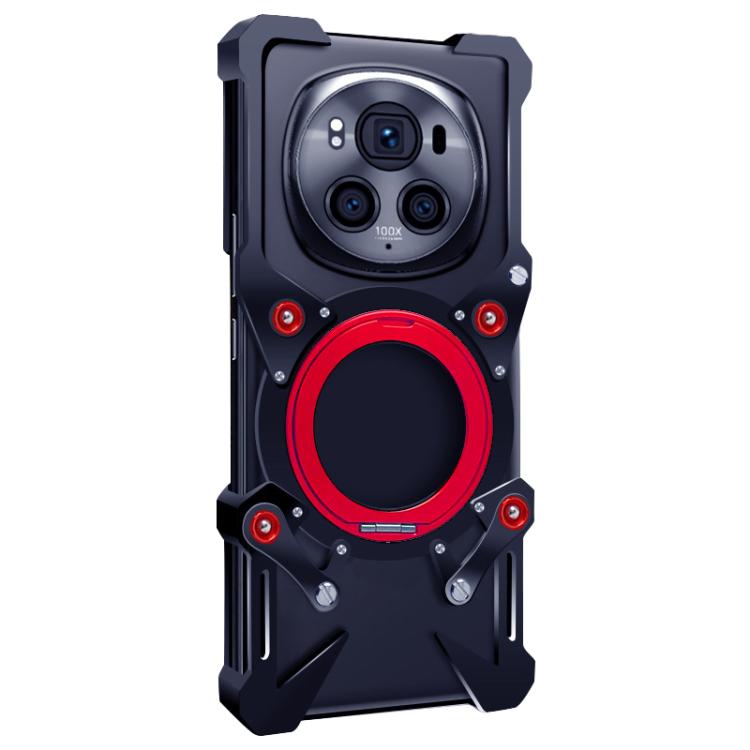 For Honor Magic6 Pro Rotating Bracket Hollow Metal Phone Case with Lanyard