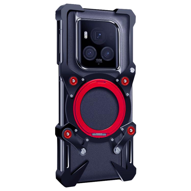 For Honor Magic6 Ultimate Rotating Bracket Hollow Metal Phone Case with Lanyard