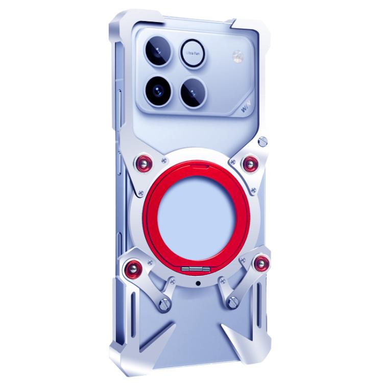 For Honor Win 5G Rotating Bracket Hollow Metal Phone Case with Lanyard