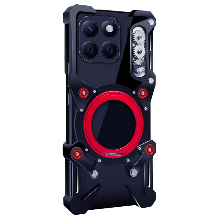 For Honor X8b Rotating Bracket Hollow Metal Phone Case with Lanyard
