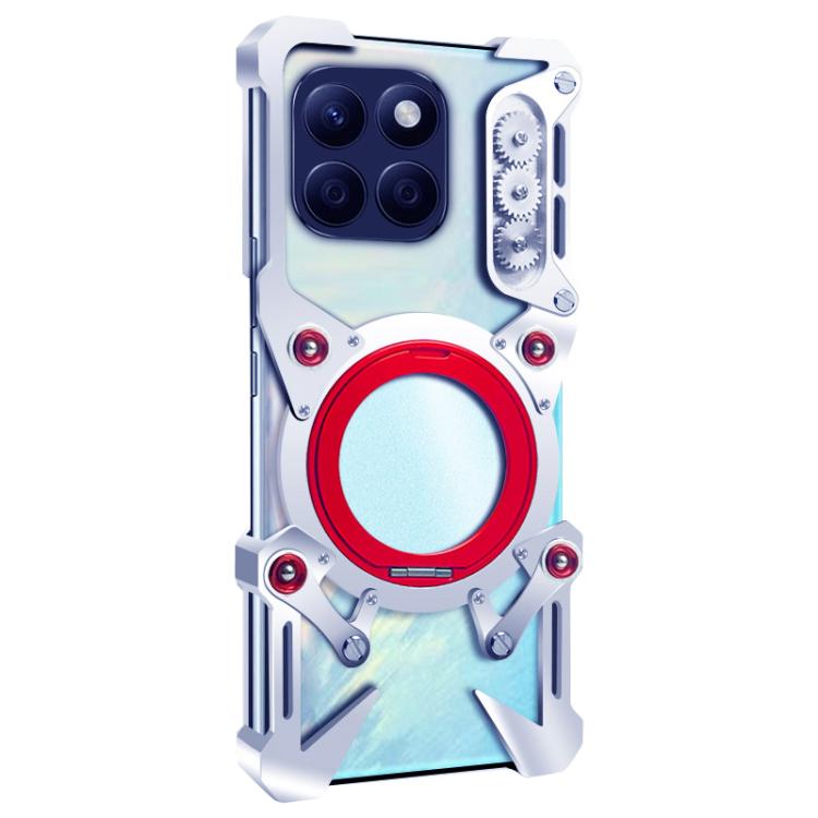 For Honor X8b Rotating Bracket Hollow Metal Phone Case with Lanyard
