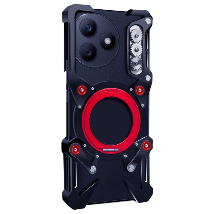 For Honor X50i+ Rotating Bracket Hollow Metal Phone Case with Lanyard