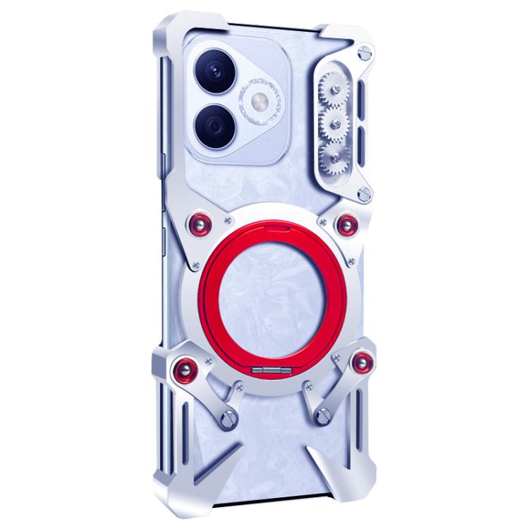 For Honor X60i Rotating Bracket Hollow Metal Phone Case with Lanyard