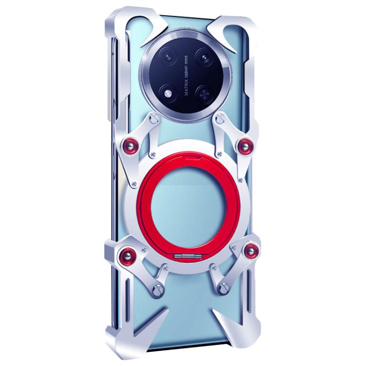 For Honor X60 Pro Rotating Bracket Hollow Metal Phone Case with Lanyard