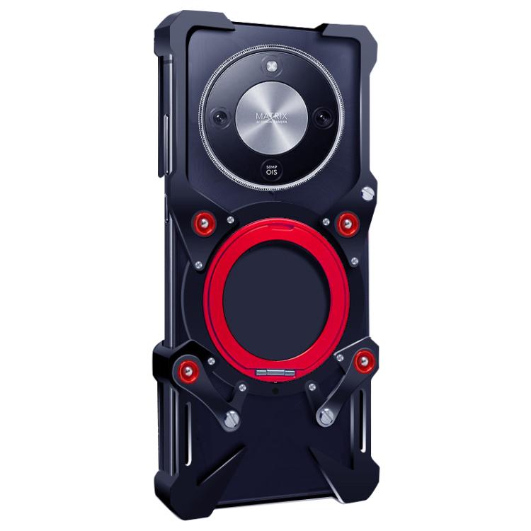For Honor X70 5G Rotating Bracket Hollow Metal Phone Case with Lanyard