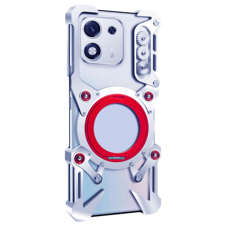 For Honor X70i Rotating Bracket Hollow Metal Phone Case with Lanyard