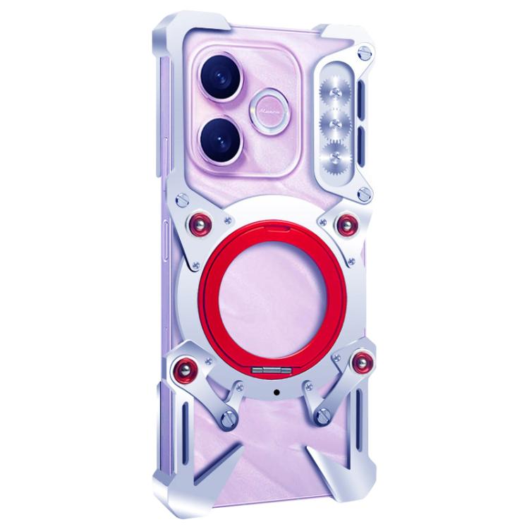 For Honor X80i 5G Rotating Bracket Hollow Metal Phone Case with Lanyard