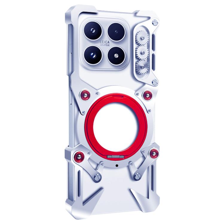 For Xiaomi 17 Rotating Bracket Hollow Metal Phone Case with Lanyard