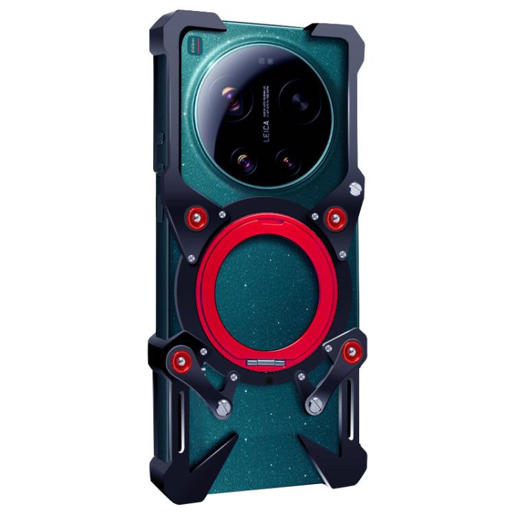 For Xiaomi 17 Ultra Rotating Bracket Hollow Metal Phone Case with Lanyard