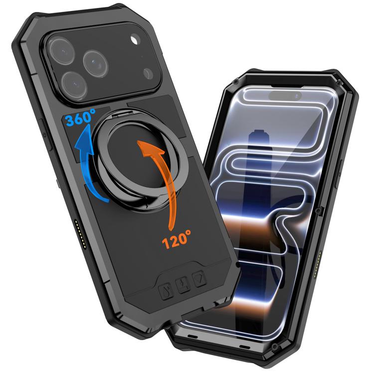 For iPhone 17 Pro Max R-JUST Life Waterproof Dustproof MagSafe Magnetic Holder Phone Case