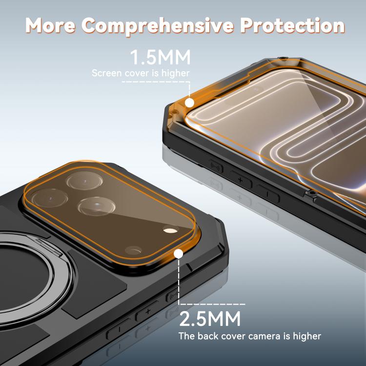 For iPhone 17 Pro Max R-JUST Life Waterproof Dustproof MagSafe Magnetic Holder Phone Case