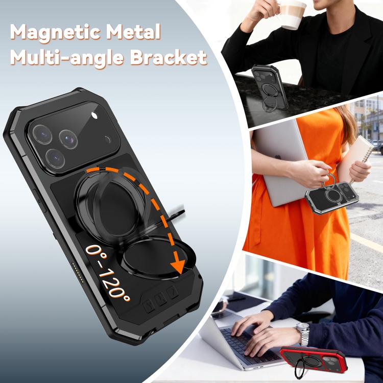 For iPhone 17 Pro Max R-JUST Life Waterproof Dustproof MagSafe Magnetic Holder Phone Case