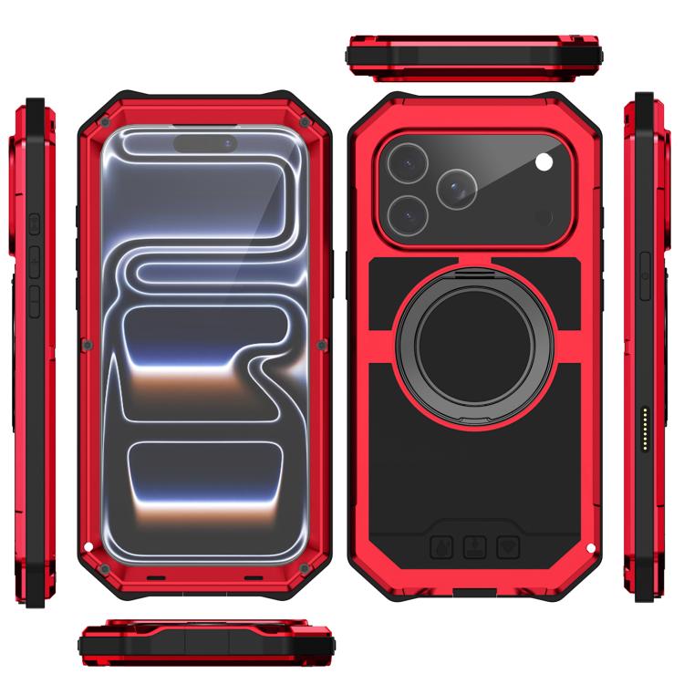 For iPhone 17 Pro Max R-JUST Life Waterproof Dustproof MagSafe Magnetic Holder Phone Case