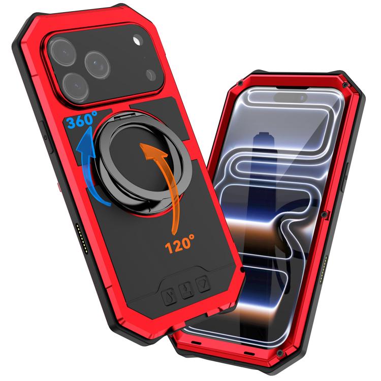 For iPhone 17 Pro Max R-JUST Life Waterproof Dustproof MagSafe Magnetic Holder Phone Case