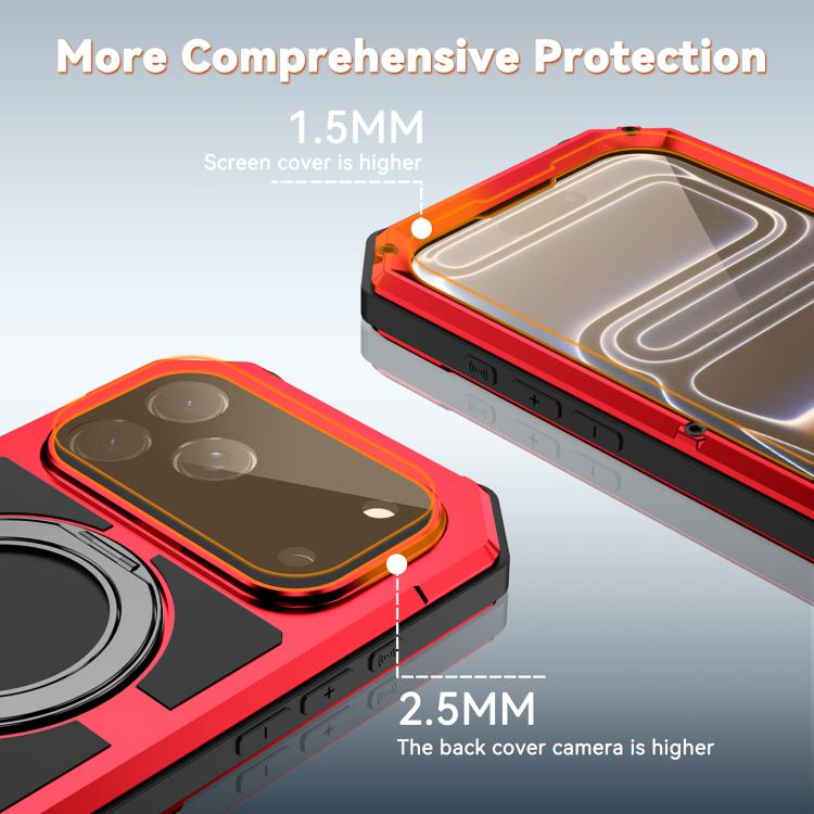 For iPhone 17 Pro Max R-JUST Life Waterproof Dustproof MagSafe Magnetic Holder Phone Case