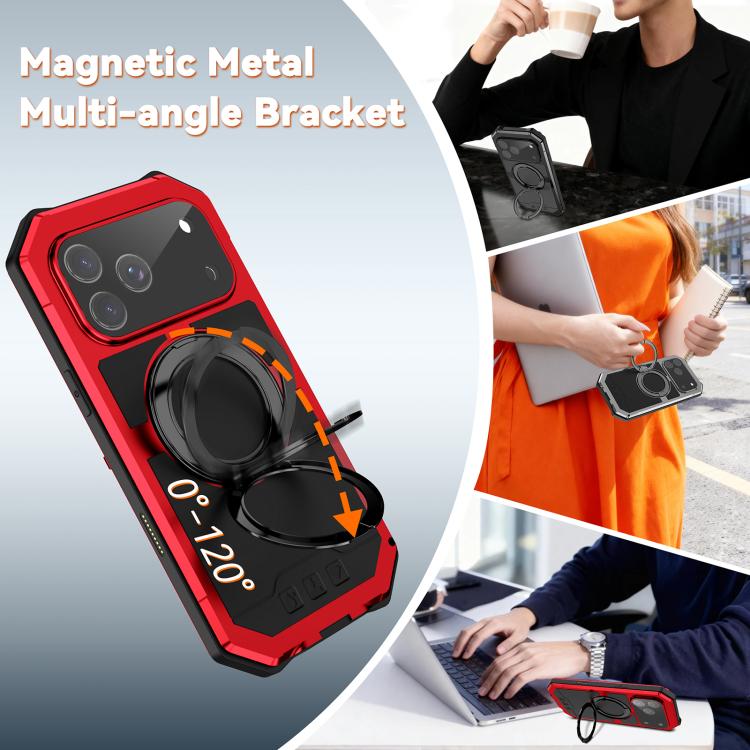 For iPhone 17 Pro Max R-JUST Life Waterproof Dustproof MagSafe Magnetic Holder Phone Case