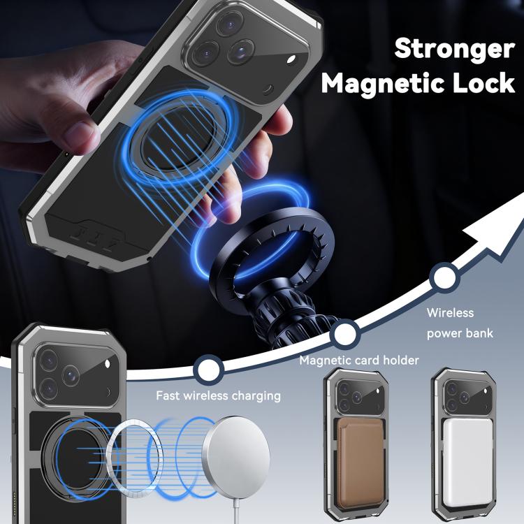For iPhone 17 Pro Max R-JUST Life Waterproof Dustproof MagSafe Magnetic Holder Phone Case
