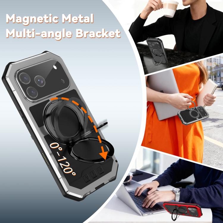For iPhone 17 Pro Max R-JUST Life Waterproof Dustproof MagSafe Magnetic Holder Phone Case