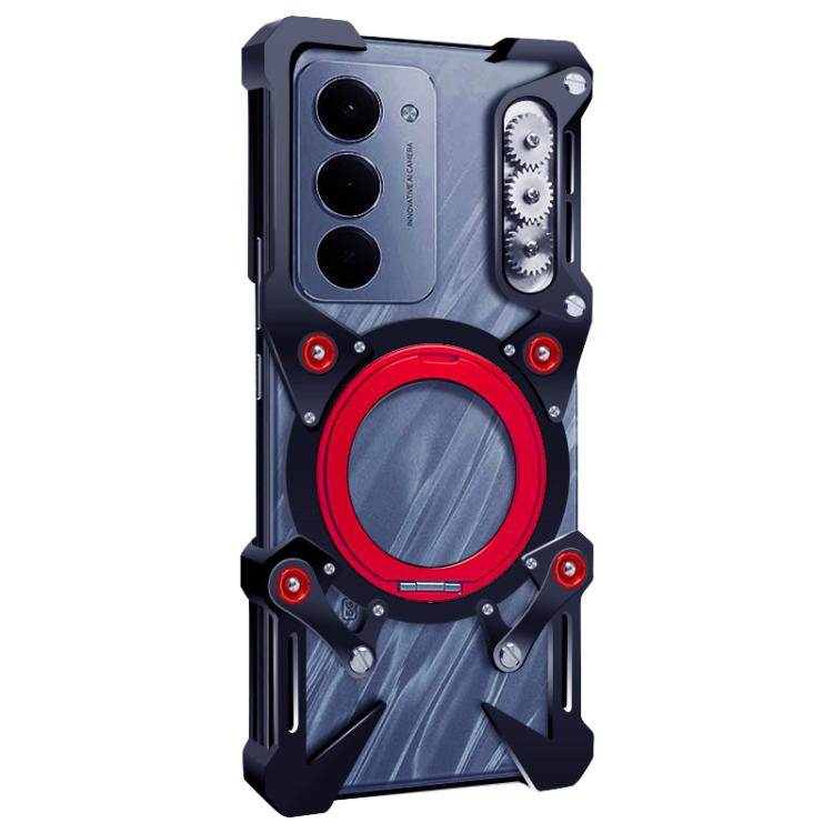 For Redmi 15 5G Global 169mm Rotating Bracket Hollow Metal Phone Case with Lanyard