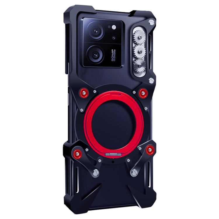 For Redmi K60 Ultra Rotating Bracket Hollow Metal Phone Case with Lanyard