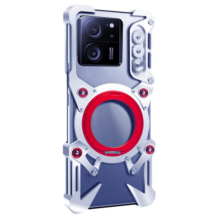 For Redmi K60 Ultra Rotating Bracket Hollow Metal Phone Case with Lanyard