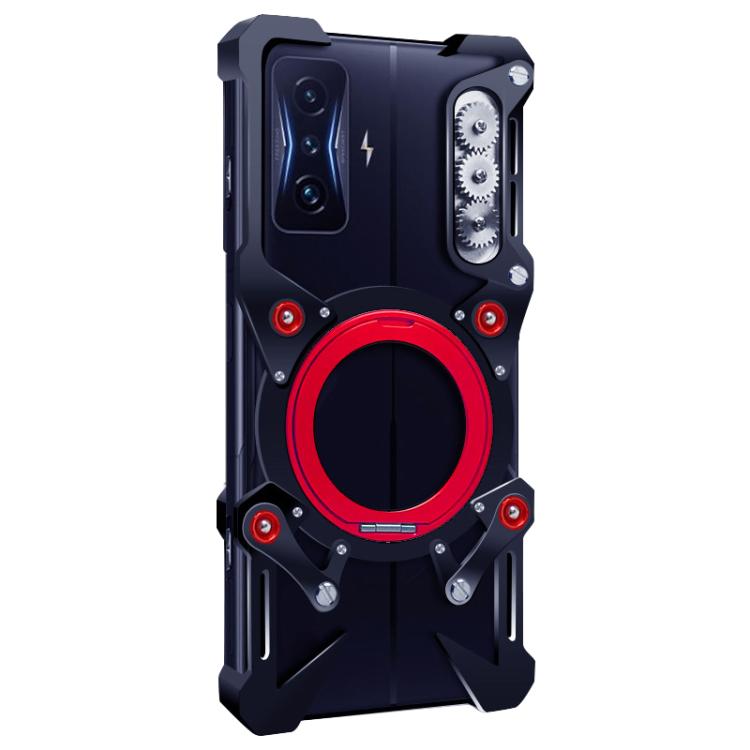 For Redmi K50 Gaming Rotating Bracket Hollow Metal Phone Case with Lanyard
