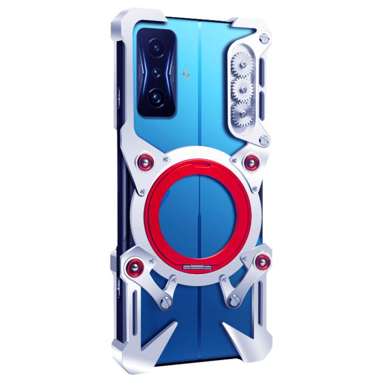 For Redmi K50 Gaming Rotating Bracket Hollow Metal Phone Case with Lanyard