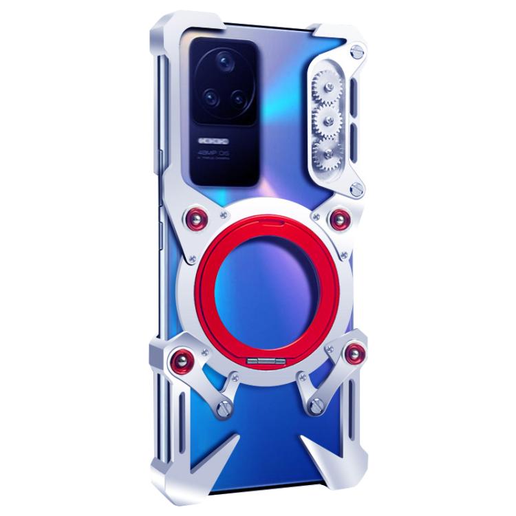 For Redmi K50 Pro Rotating Bracket Hollow Metal Phone Case with Lanyard