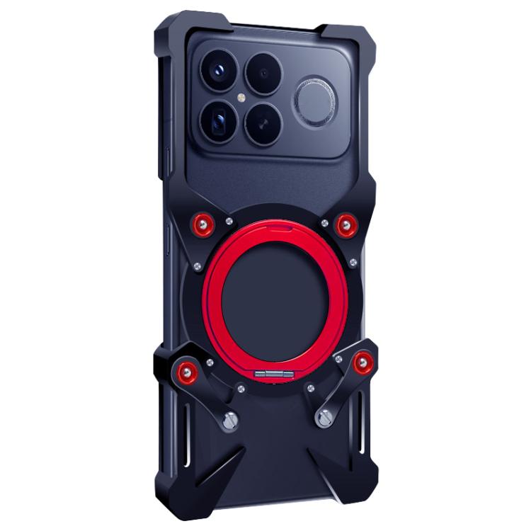 For Redmi K90 Pro Max Rotating Bracket Hollow Metal Phone Case with Lanyard