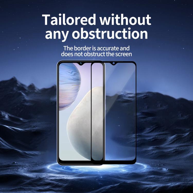 For vivo Y02 / Y02A / Y02s Do As You Wish Silk Screen Printed HD Tempered Glass Film - Black