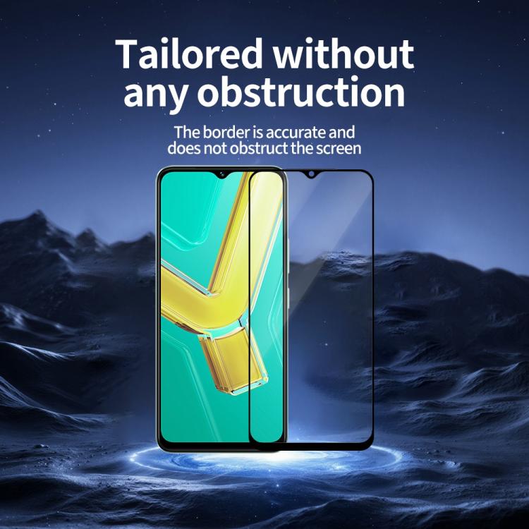 For vivo Y03 Do As You Wish Silk Screen Printed HD Tempered Glass Film - Black