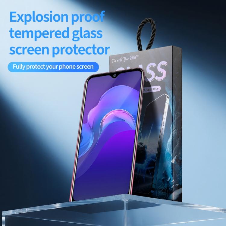 For vivo Y12 Do As You Wish Silk Screen Printed HD Tempered Glass Film - Black