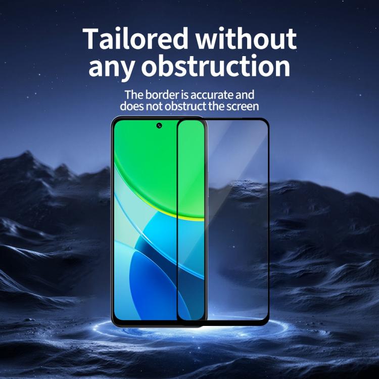 For vivo Y19s Do As You Wish Silk Screen Printed HD Tempered Glass Film - Black