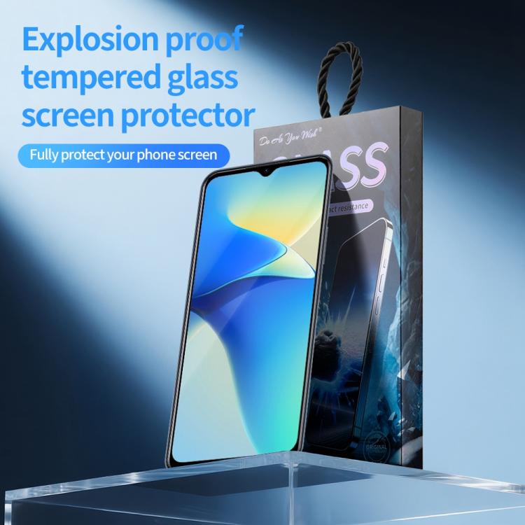 For vivo Y30 / Y30G Do As You Wish Silk Screen Printed HD Tempered Glass Film - Black
