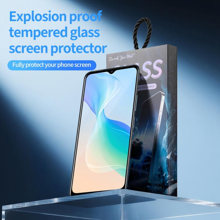 For vivo Y33 / Y33s / Y33e Do As You Wish Silk Screen Printed HD Tempered Glass Film - Black